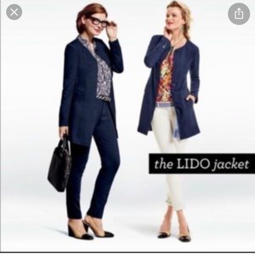 Cabi matching set! Lido jacket (S) and matching skinny pant (6), navy blue